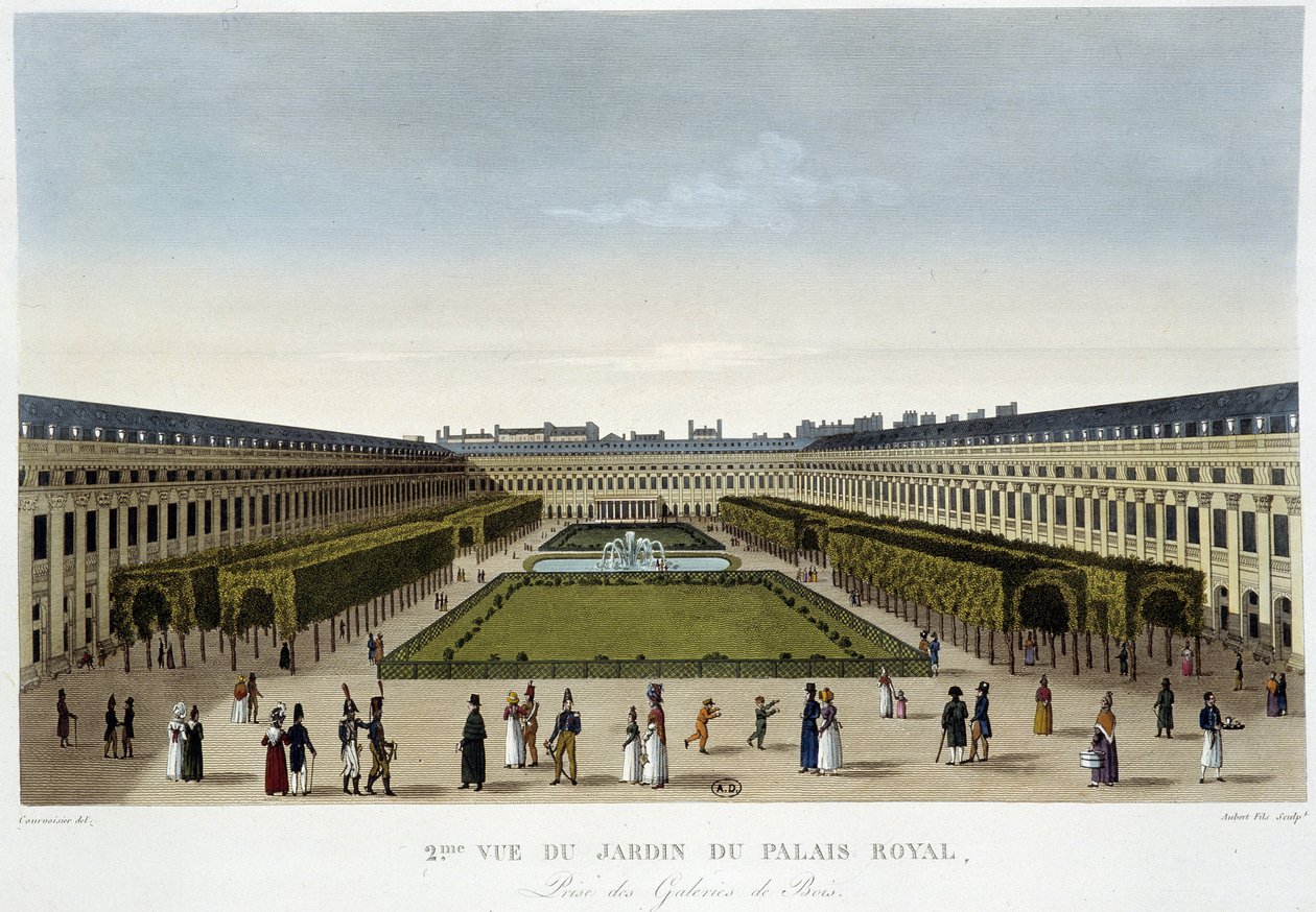 Vue du jardin du Palais Royal - dans "Vues de Paris" par Courvoisier - Henri Courvoisier Voisin