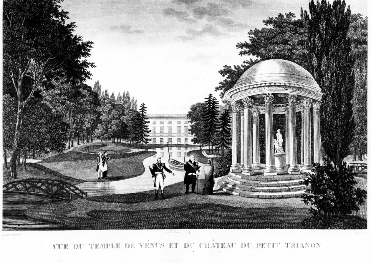 Vue du temple de Vénus et du château du Grand Trianon à Versailles - Henri Courvoisier Voisin
