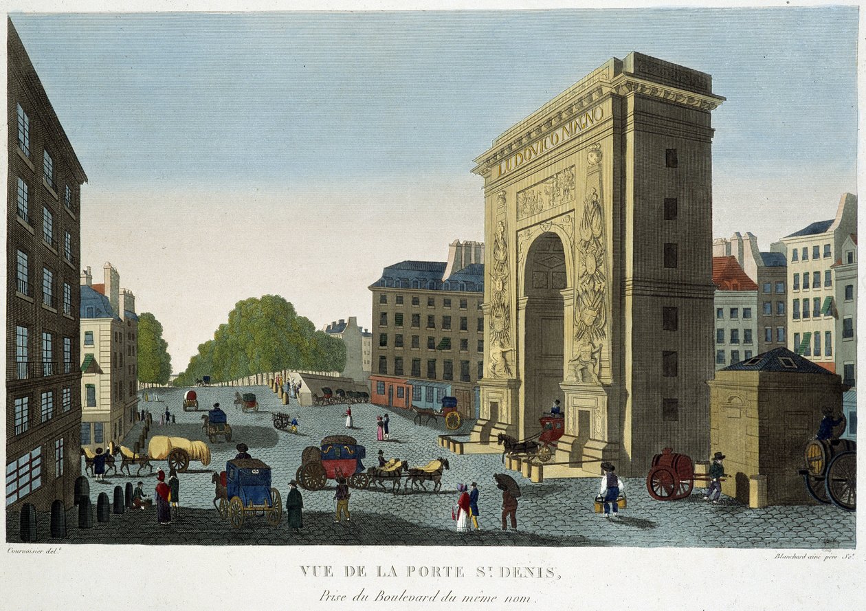 Vue de la Porte de Saint-Denis - dans « Vues de Paris » par Courvoisier - Henri Courvoisier Voisin