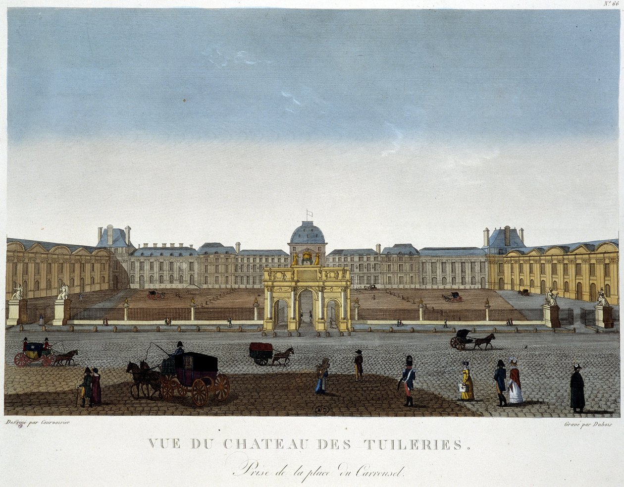 Vue du Château des Tuileries - dans Vues de Paris par Courvoisier - Henri Courvoisier Voisin