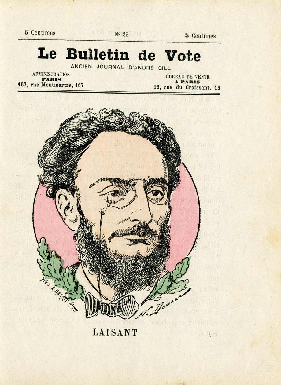 Bulletin 2e série, Satirique en couleurs: Leaving Ange - Illustration par Henri Demare (1846-1888) - Henri Demare