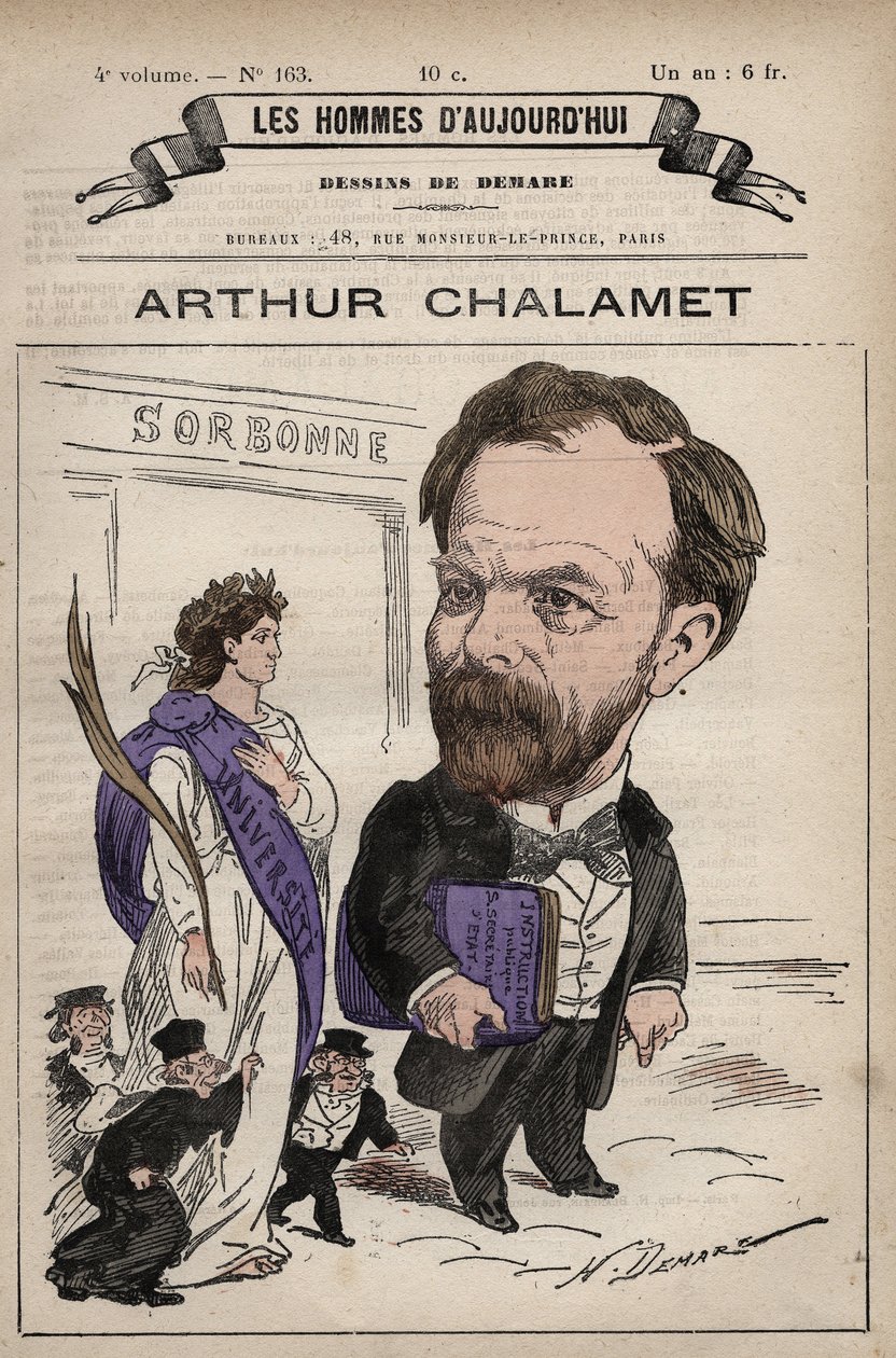 Caricature de Jean Marie Arthur Chalamet (1822-1895) homme politique républicain français - de 