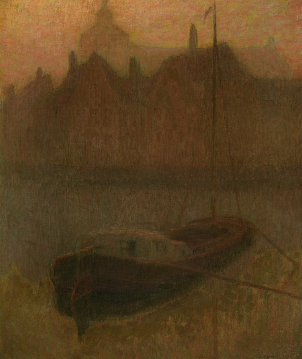 Bateau sur le Canal (Matin) - Henri Eugene Augustin Le Sidaner