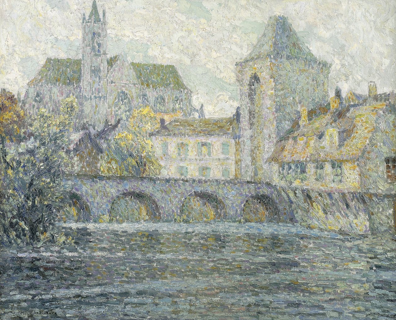 Paysage de Moret, Le Pont - Henri Eugene Augustin Le Sidaner