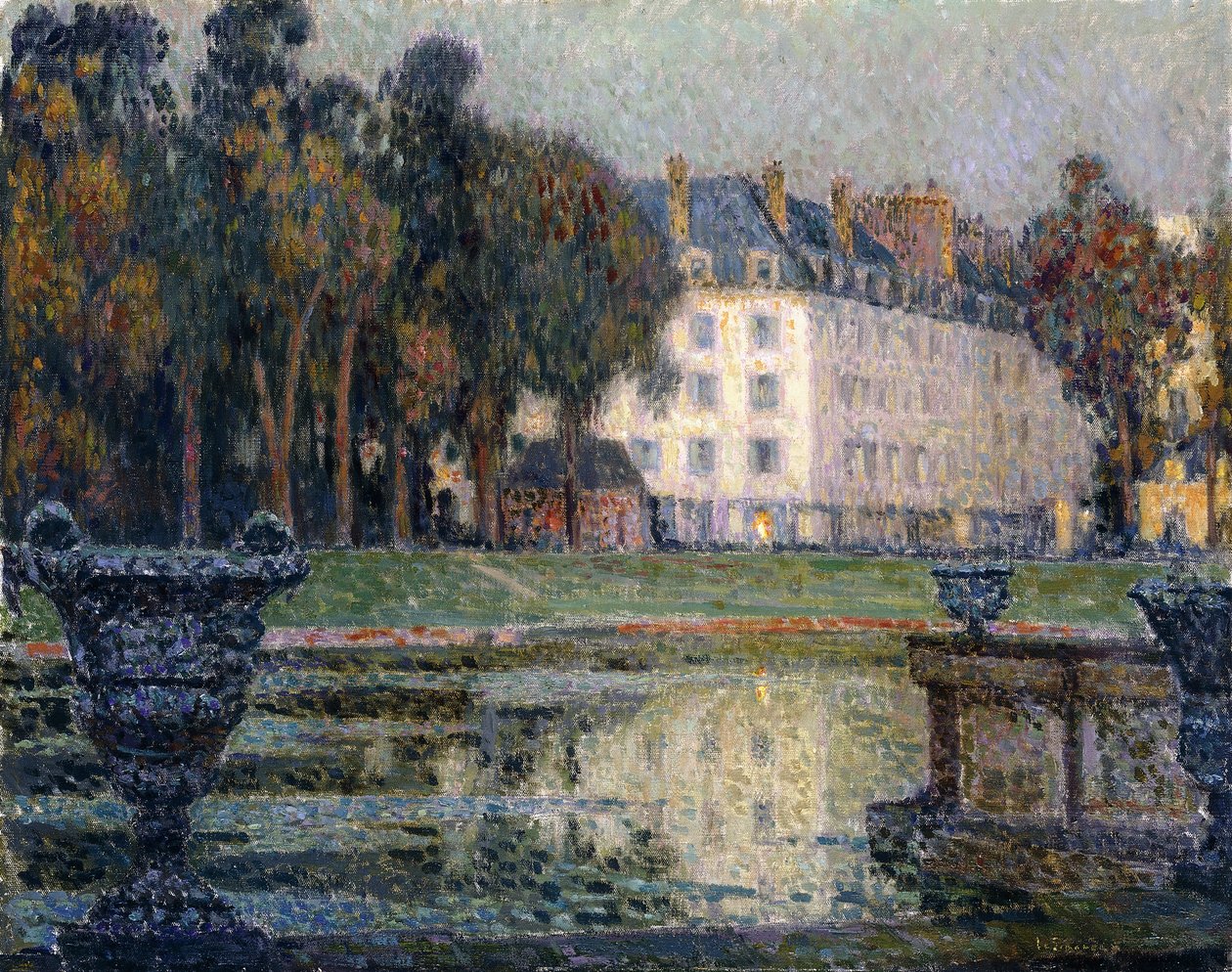 La Fontaine de Neptune au crépuscule - Henri Eugene Augustin Le Sidaner