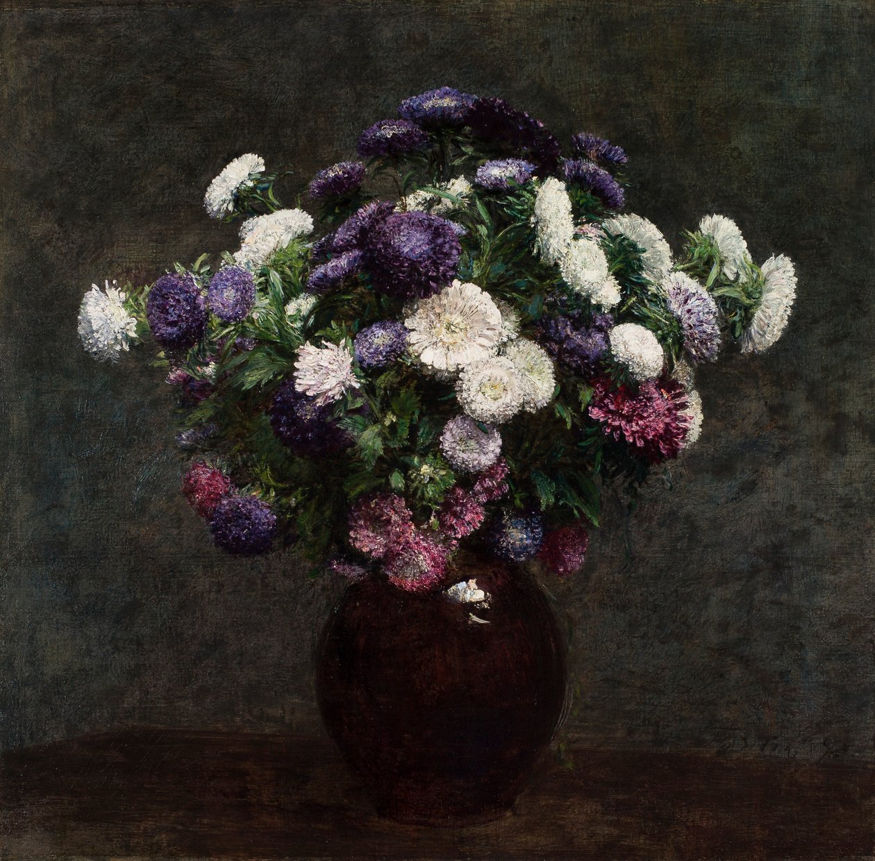 Asters dans un vase - Henri Fantin-Latour