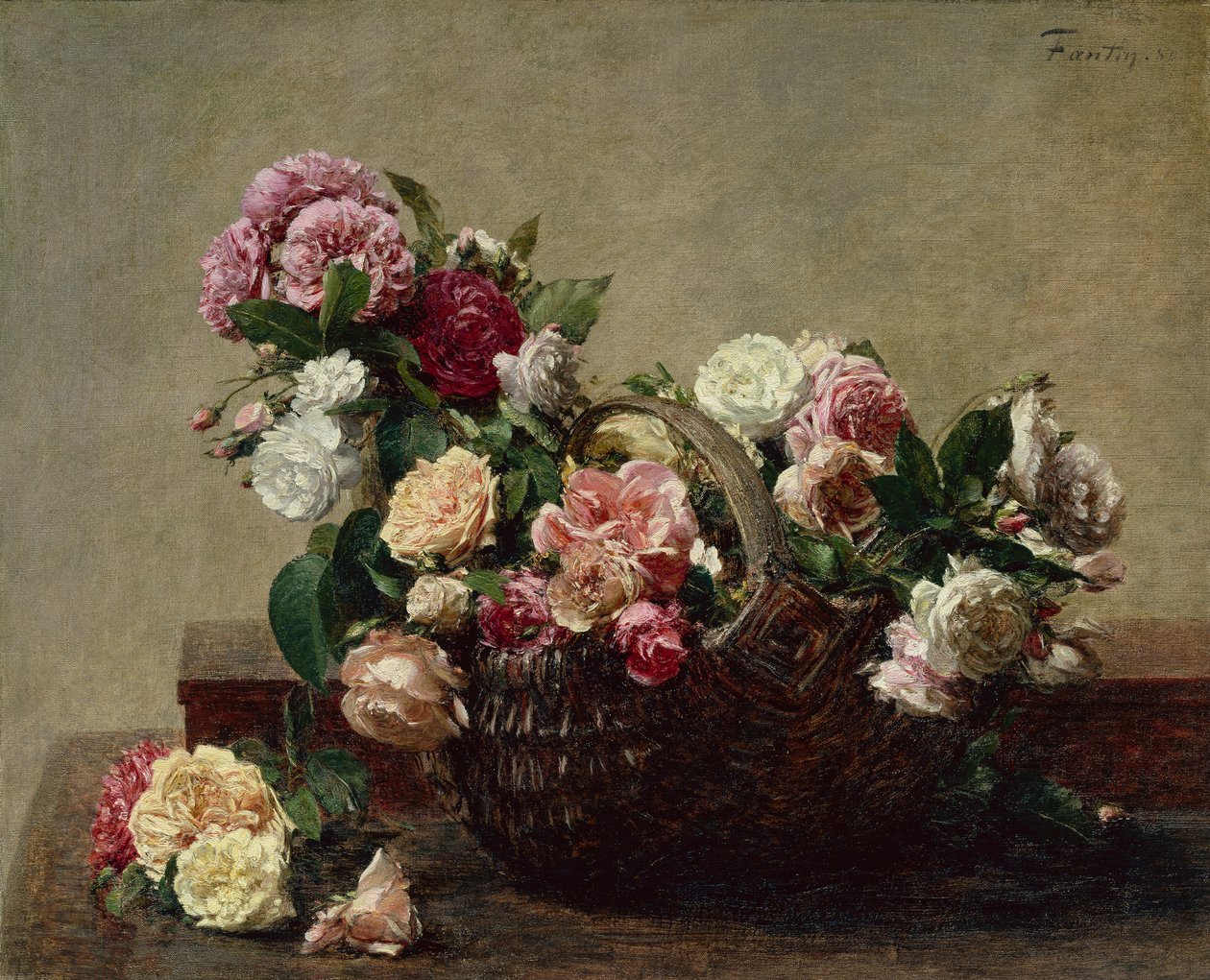 Panier de roses - Ignace Henri Jean Fantin Latour