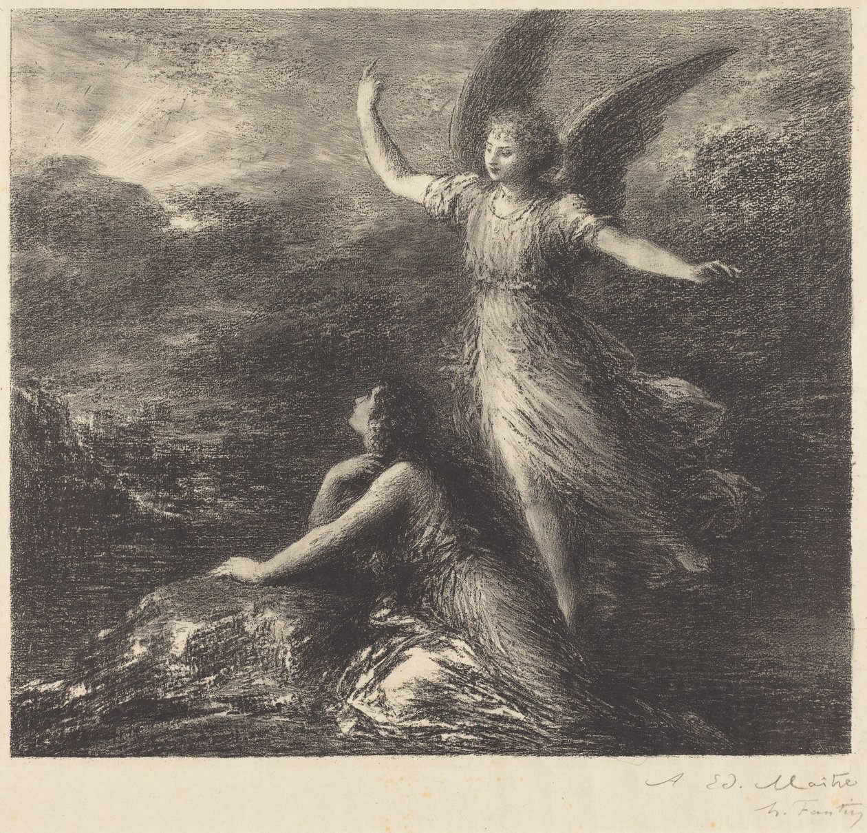 Début de « Paradis et la péri » (2e planche) - Henri Fantin-Latour