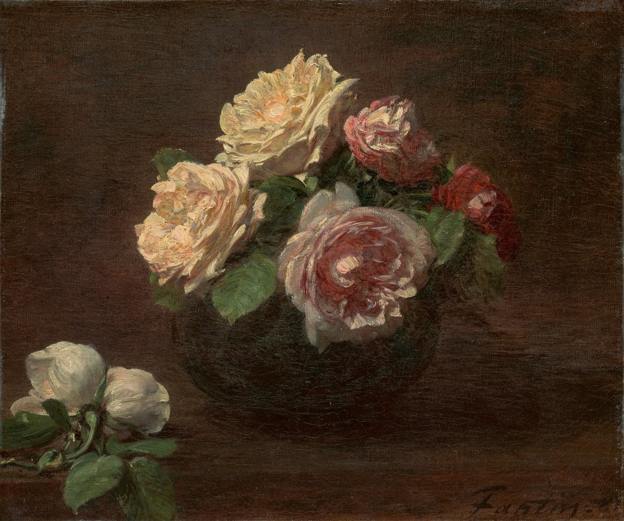 Roses dans un bol - Henri Fantin-Latour