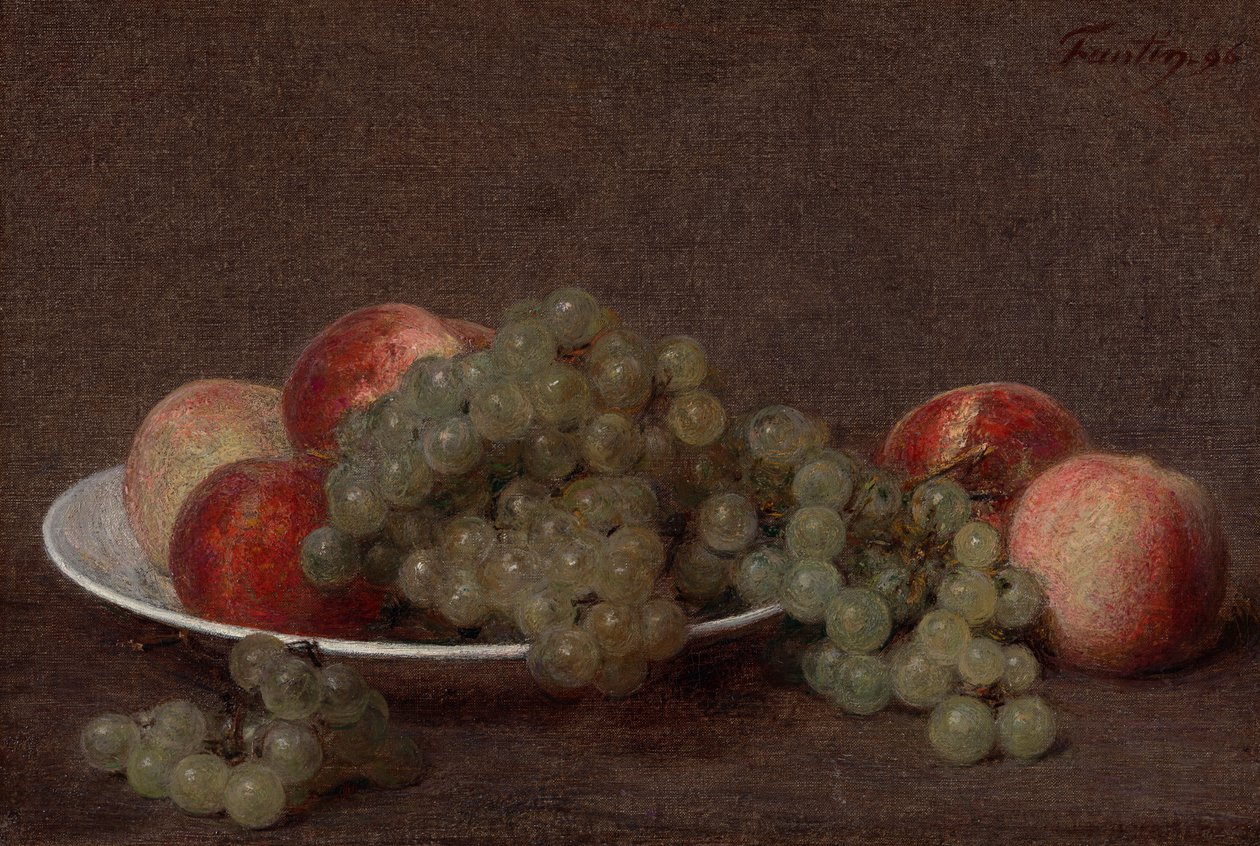 Nature morte aux pêches et aux raisins - Henri Fantin-Latour