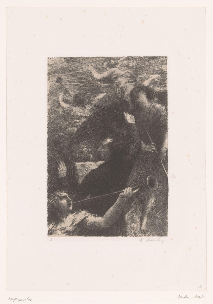 Berlioz dirige entre quatre anges trompettistes - Ignace Henri Jean Fantin Latour