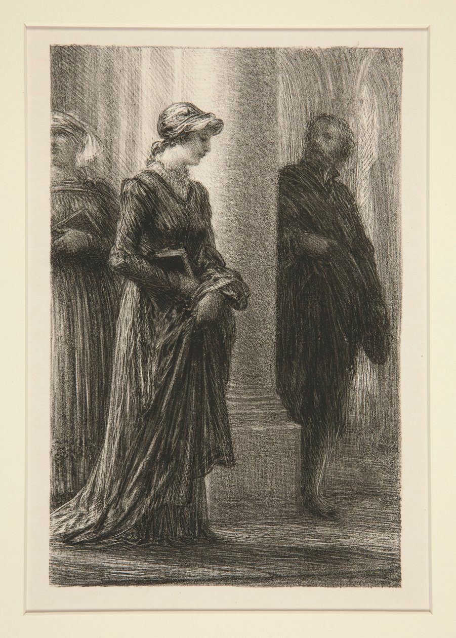 Les maîtres chanteurs de Nuremberg: acte I, rencontre de Walther et d - Ignace Henri Jean Fantin Latour
