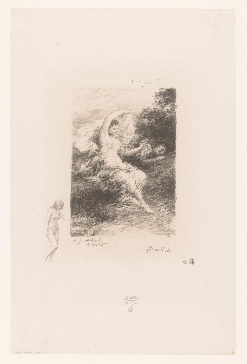Lydé veille sur son amant endormi - Ignace Henri Jean Fantin Latour