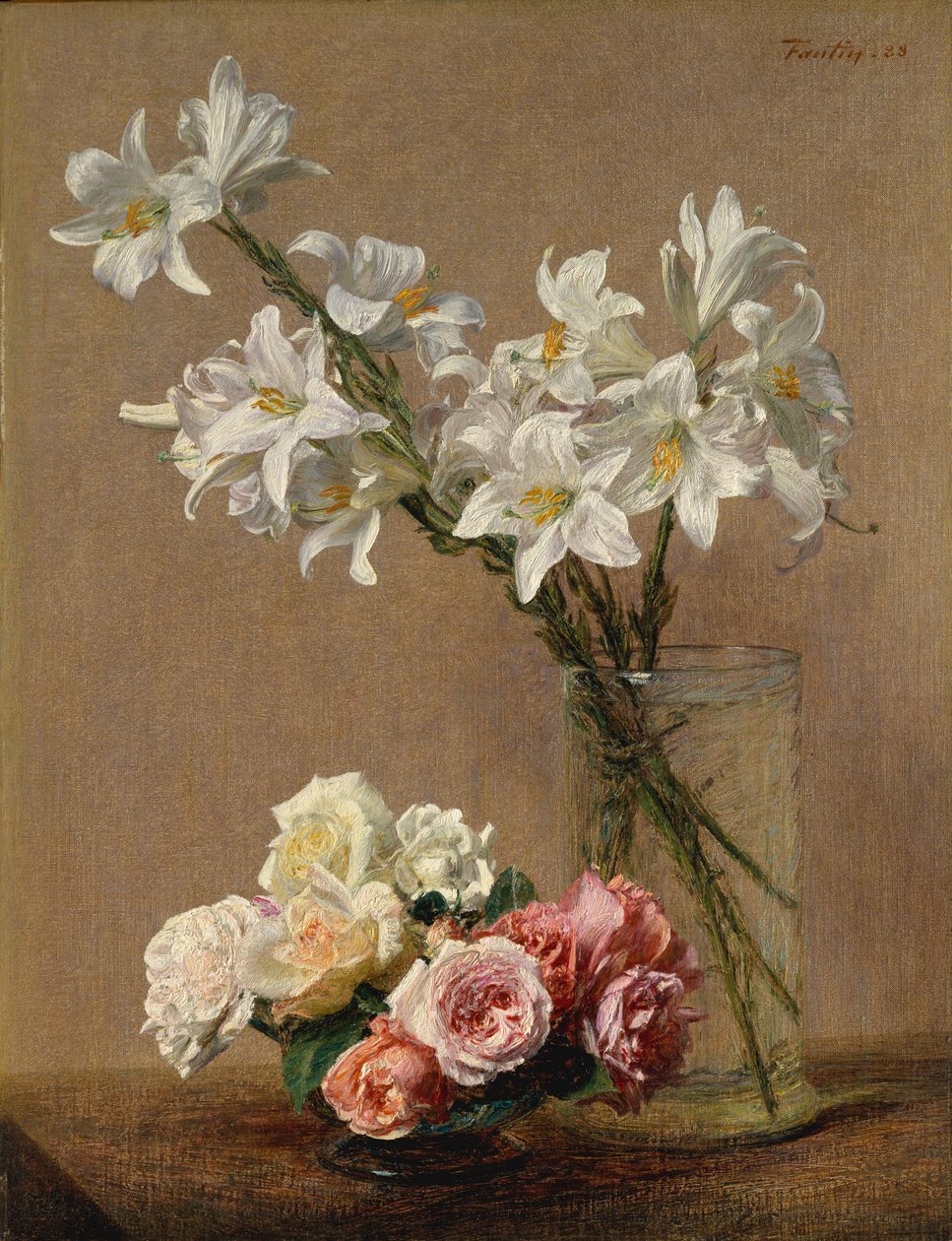 Roses et Lys, 1888 - Ignace Henri Jean Fantin Latour