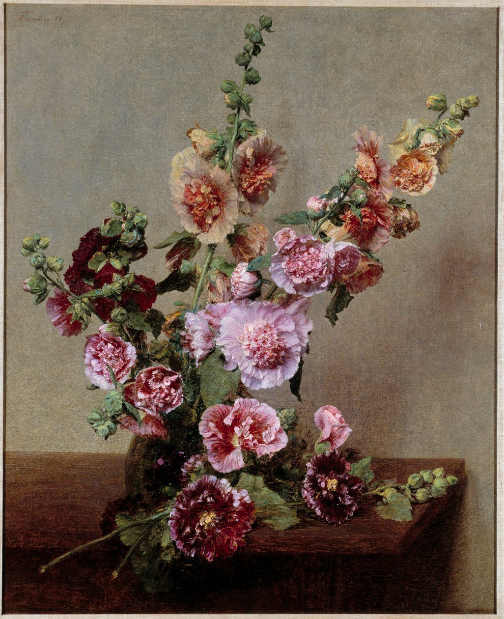 Roses trémières - Ignace Henri Jean Fantin-Latour