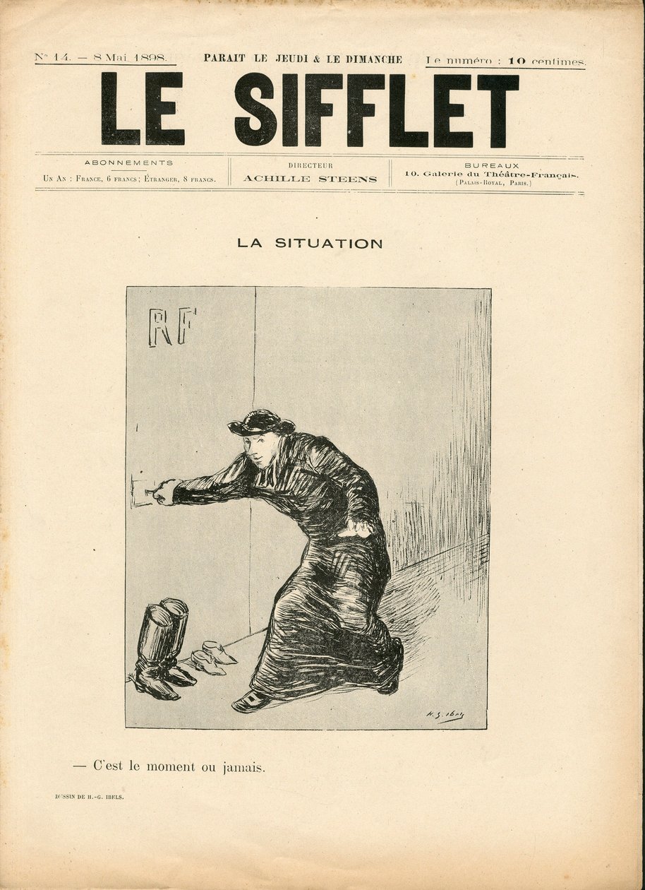 Le Sifflet, numéro 14, Satirique en N & B - Henri Gabriel Ibels