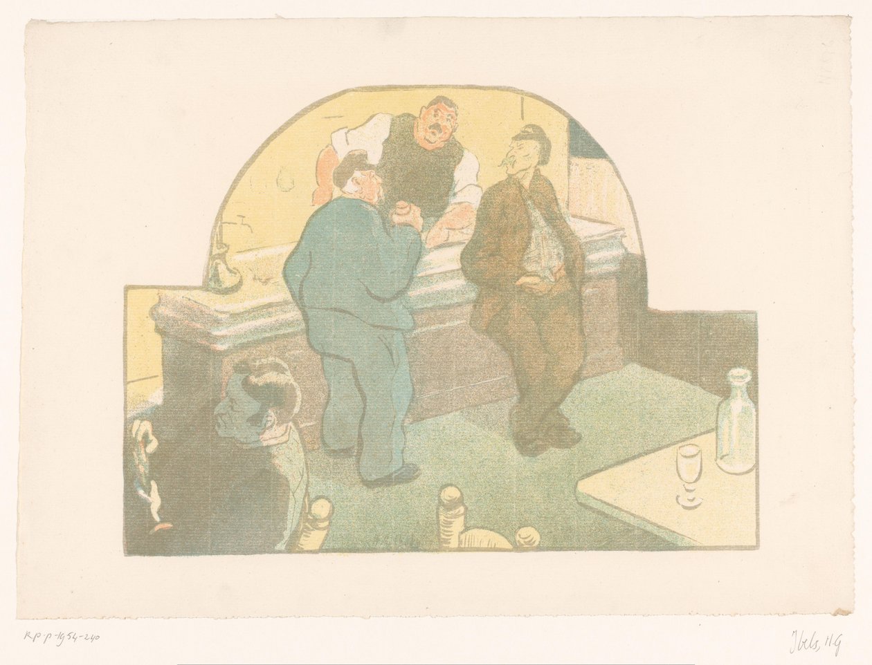 Quatre hommes dans un bistrot - Henri Gabriel Ibels