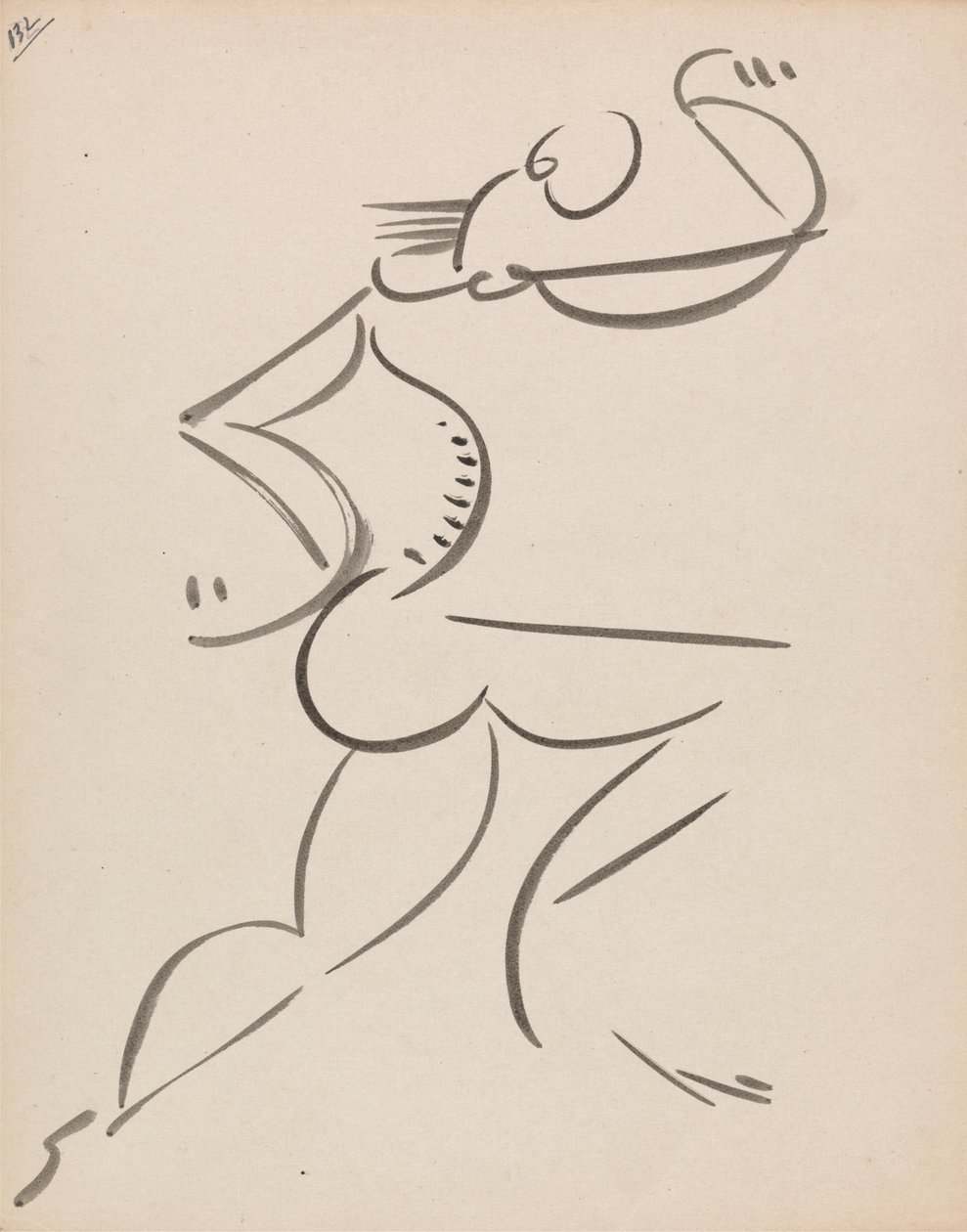 Figure masculine dansante, de profil - Henri Gaudier Brzeska