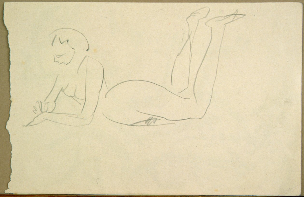 Fille Nue Allongée sur le Sol - Henri Gaudier Brzeska