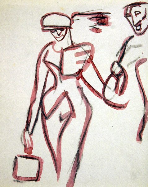 Promeneur avec compagnon - Henri Gaudier Brzeska