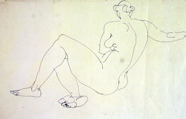 Femme nue allongée de dos - Henri Gaudier Brzeska