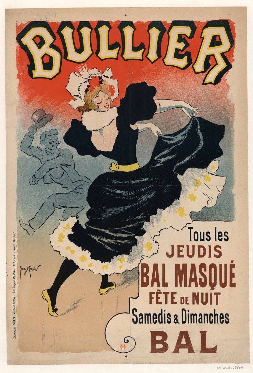 Bullier, Tous les jeudis Bal masqué, fête de nuit, 1896 - Henri Georges Meunier