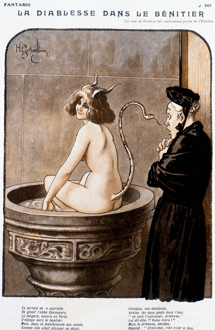 Le Diable dans le bénitier - par Henry Gerbault (1863-1930), dans « Fantasio » du 01/02/1926 - Henri Gerbault