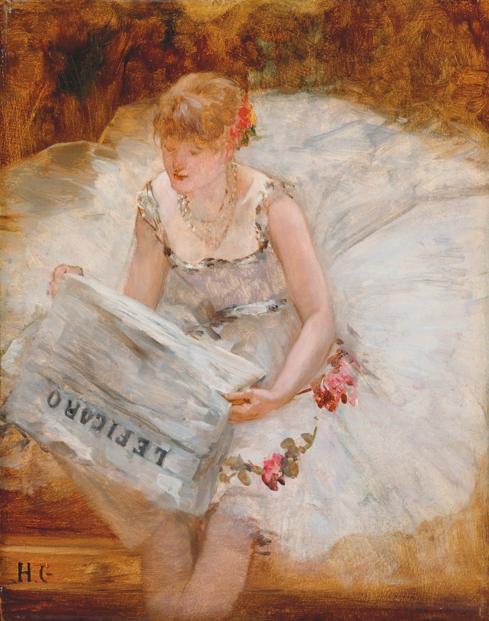 Ballerine lisant Le Figaro | Henri Gervex | Estampe d'art