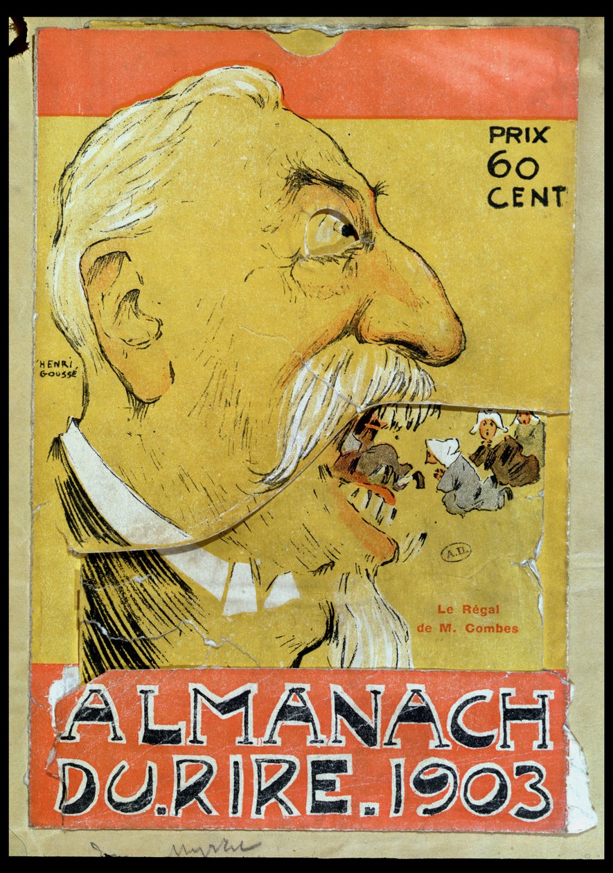 Caricature de Justin-Louis-Émile Combes (1835-1921) mangeant les clercs, couverture de 