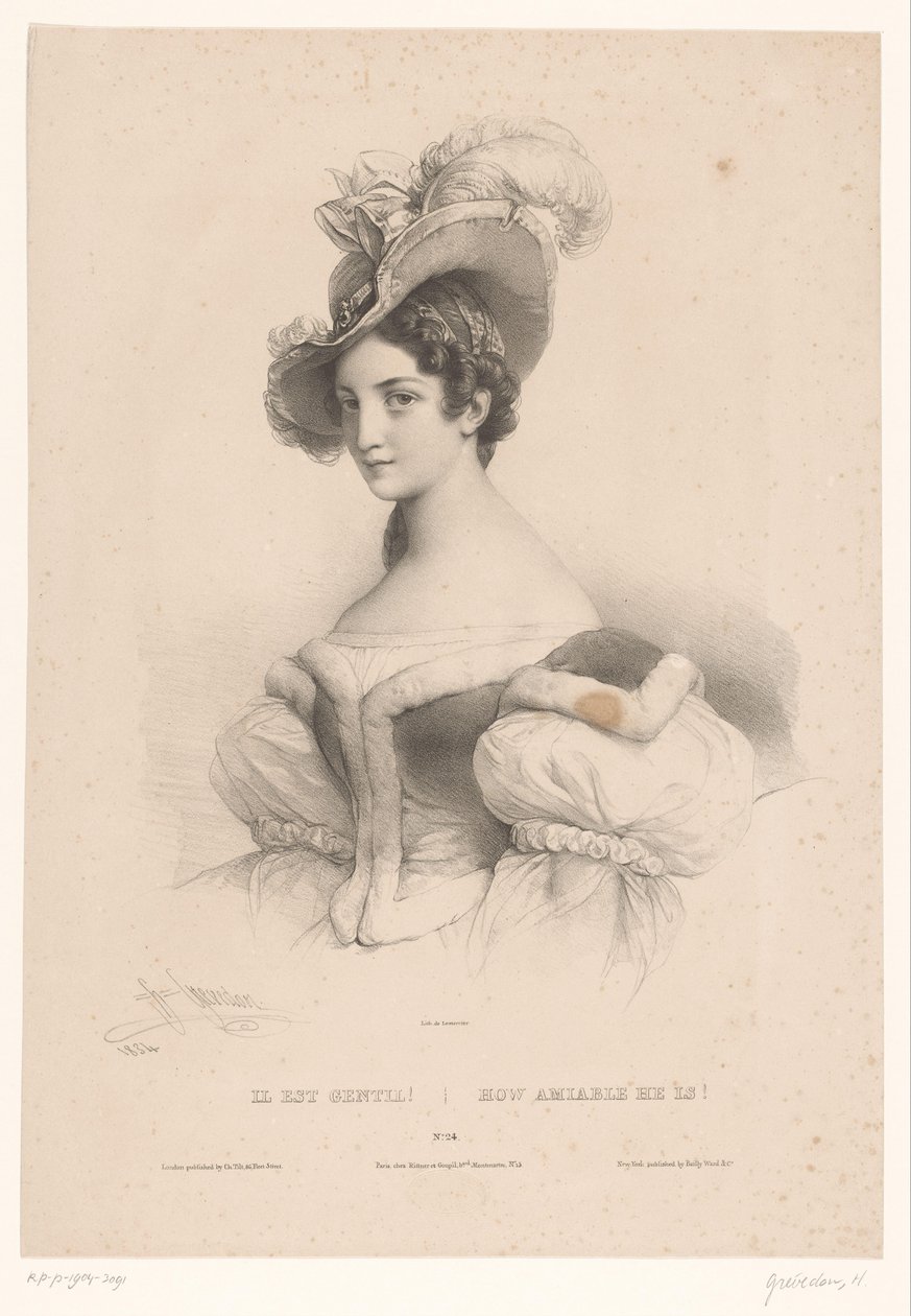 Jeune femme avec des pensées amoureuses - Henri Grevedon