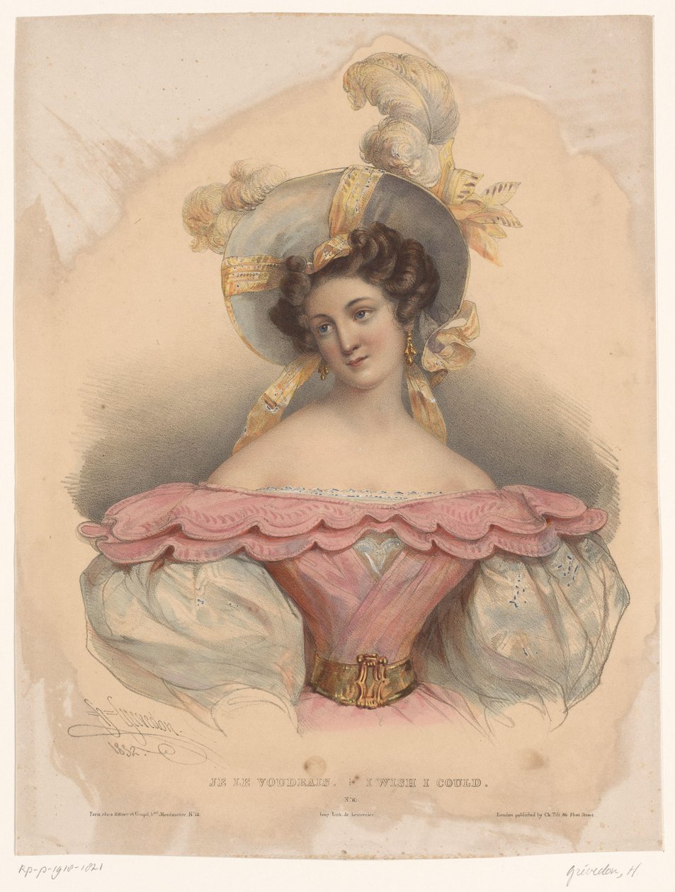 Jeune femme avec des pensées tristes (Je le voudrais, Voorstellingen van in gedachten verzonken figuren) - Henri Grevedon