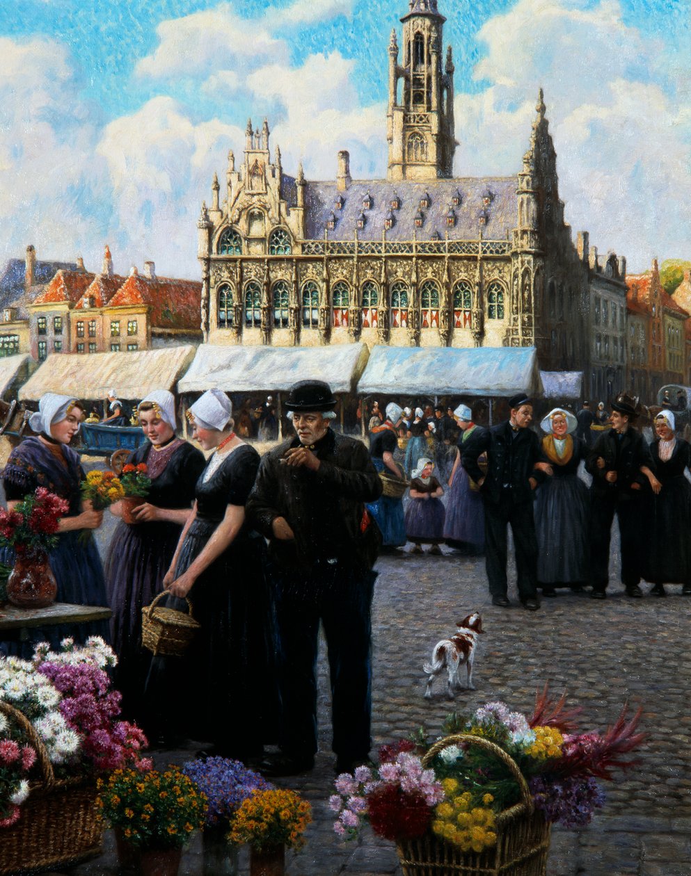 Le marché aux fleurs à Middelburg - Henri Houben
