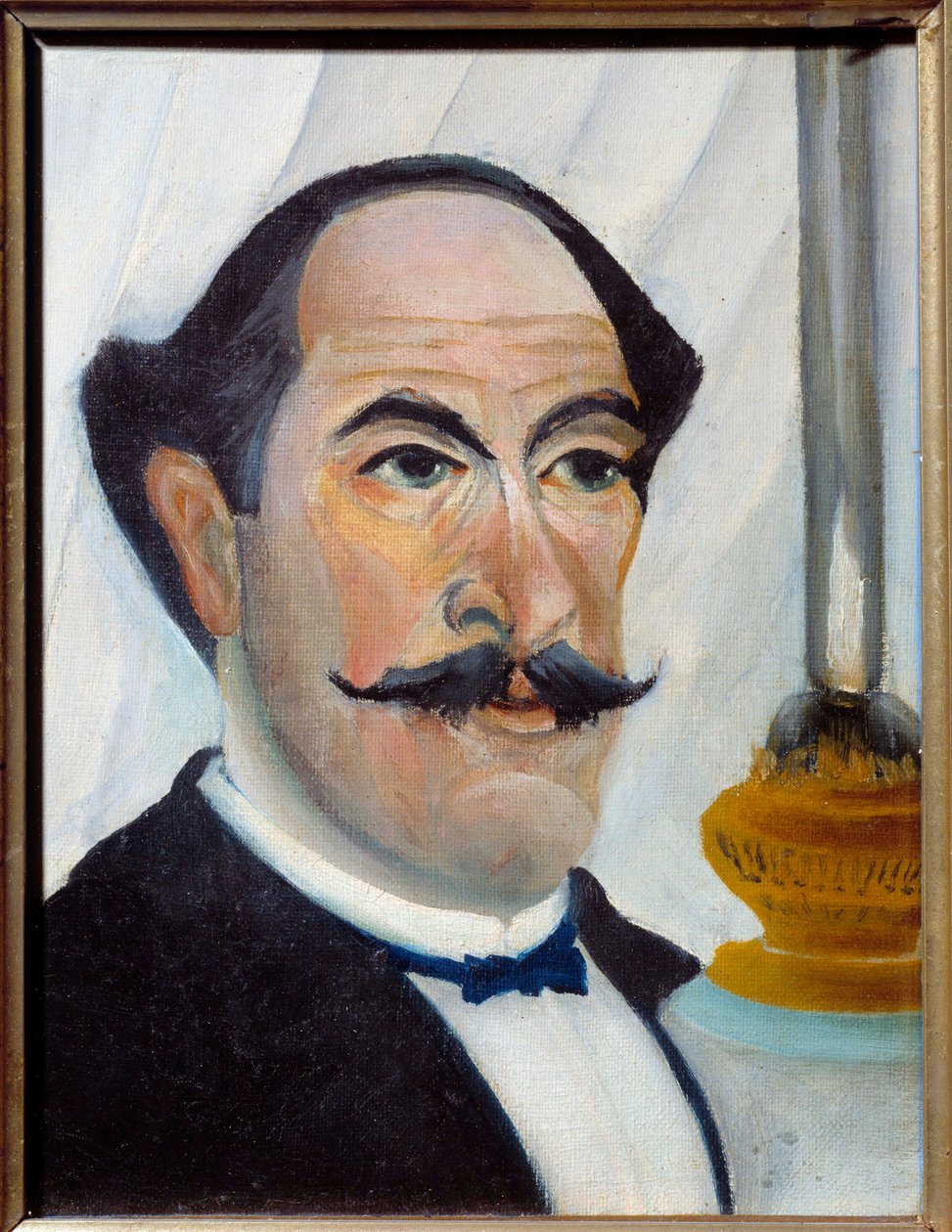 Autoportrait avec lampe Peinture par Henri Rousseau dit Le Douanier Rousseau - Henri J.F. Rousseau