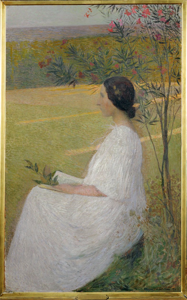 La muse (peinture sur toile) - Henri Jean Guillaume Martin
