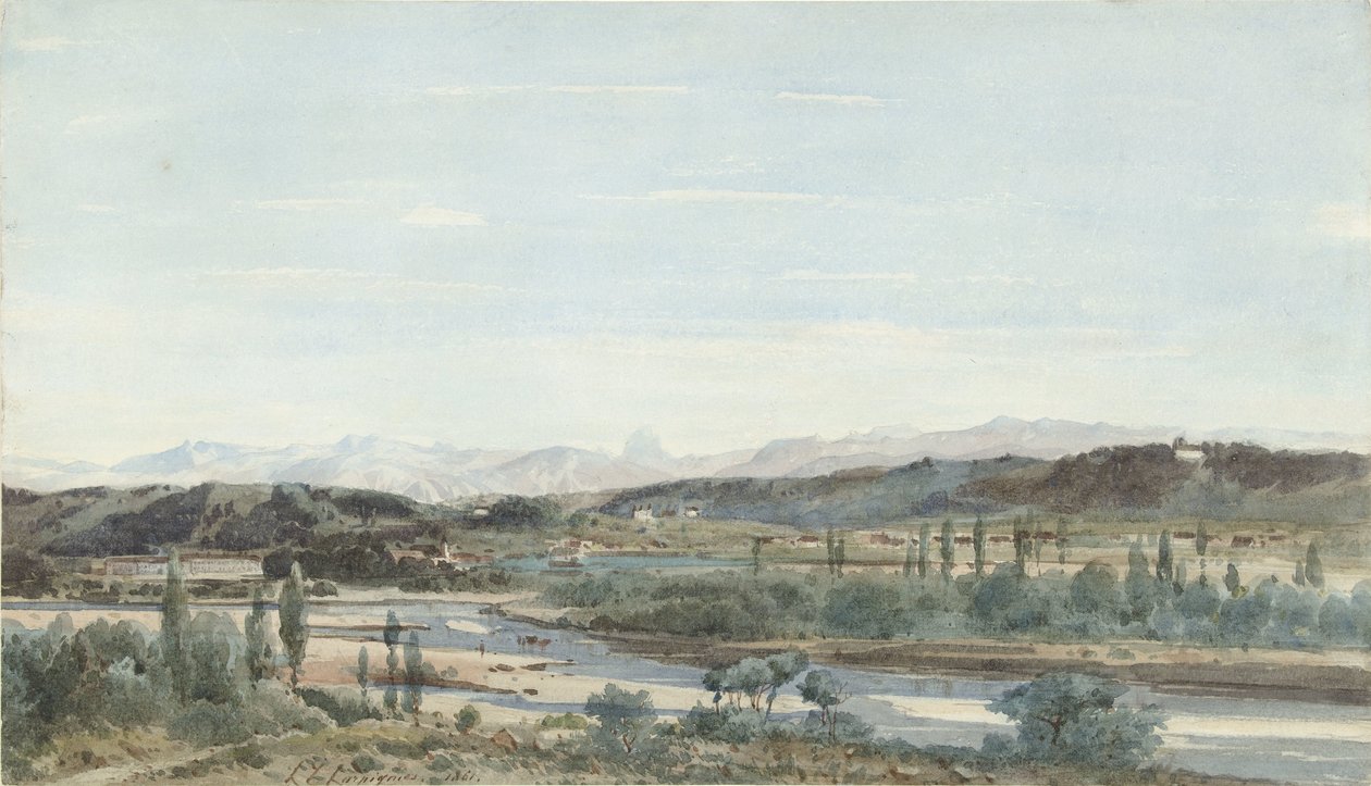 Paysage avec une vallée fluviale en France du Sud - Henri Joseph Harpignies