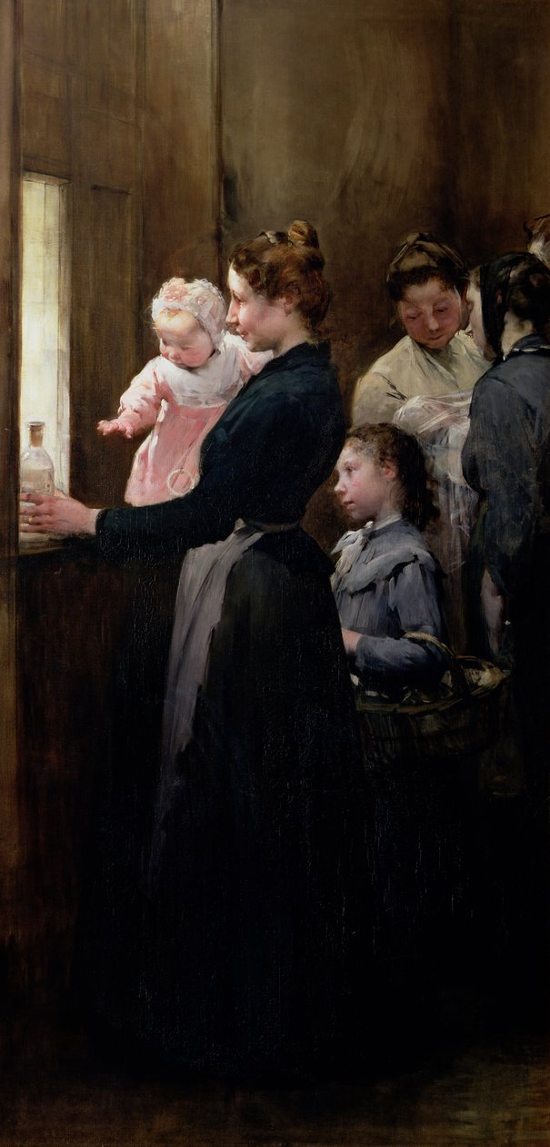 La Goutte de Lait à Belleville : La Chirurgie du Docteur Variot, La Distribution du Lait, 1903 - Henri Jules Jean Geoffroy