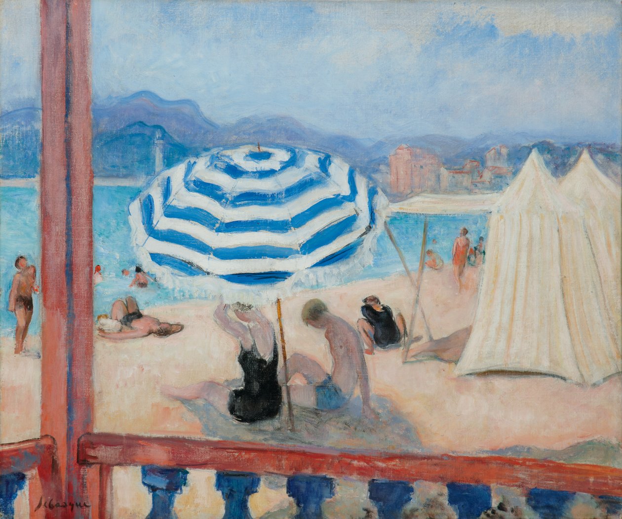 Cannes, Parasol Bleu et Tentes - Henri Lebasque