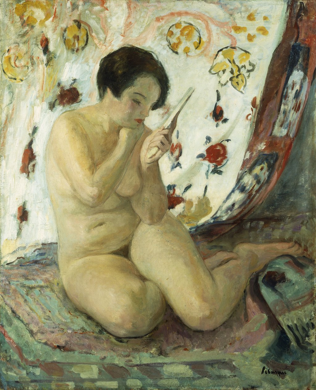 Nu Assis au Miroir, 1925-1930 - Henri Lebasque