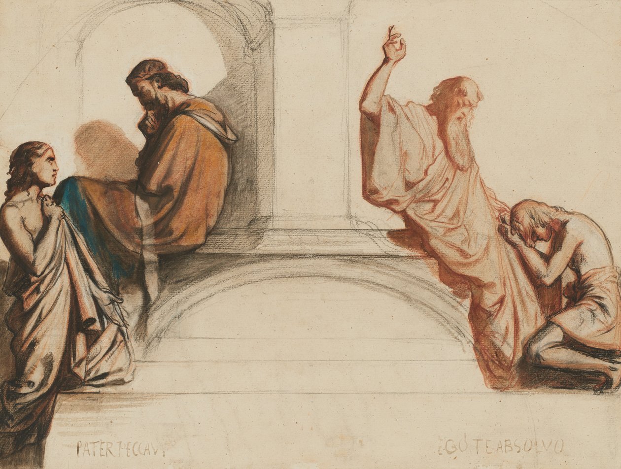 Étude pour une fresque représentant les sacrements de la Confession et de l