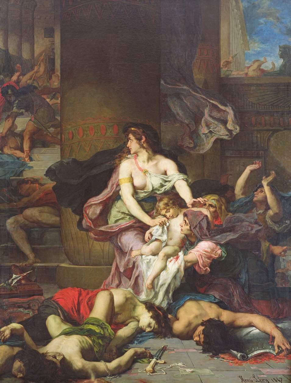 Joas sauvé du massacre de la famille royale, 1867 - Henri Leopold Levy