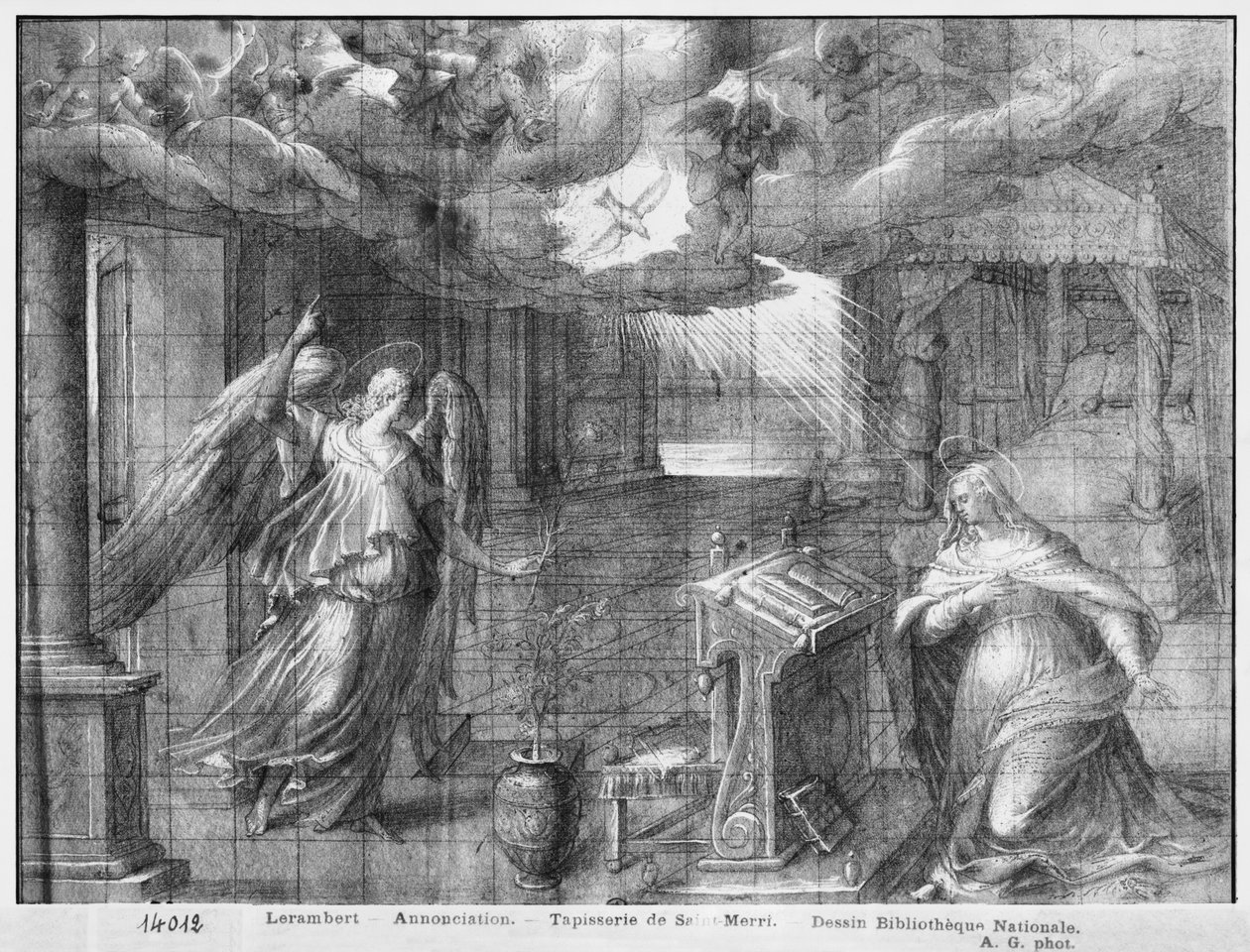 Vie du Christ, Annonciation, étude préparatoire de la tapisserie pour l