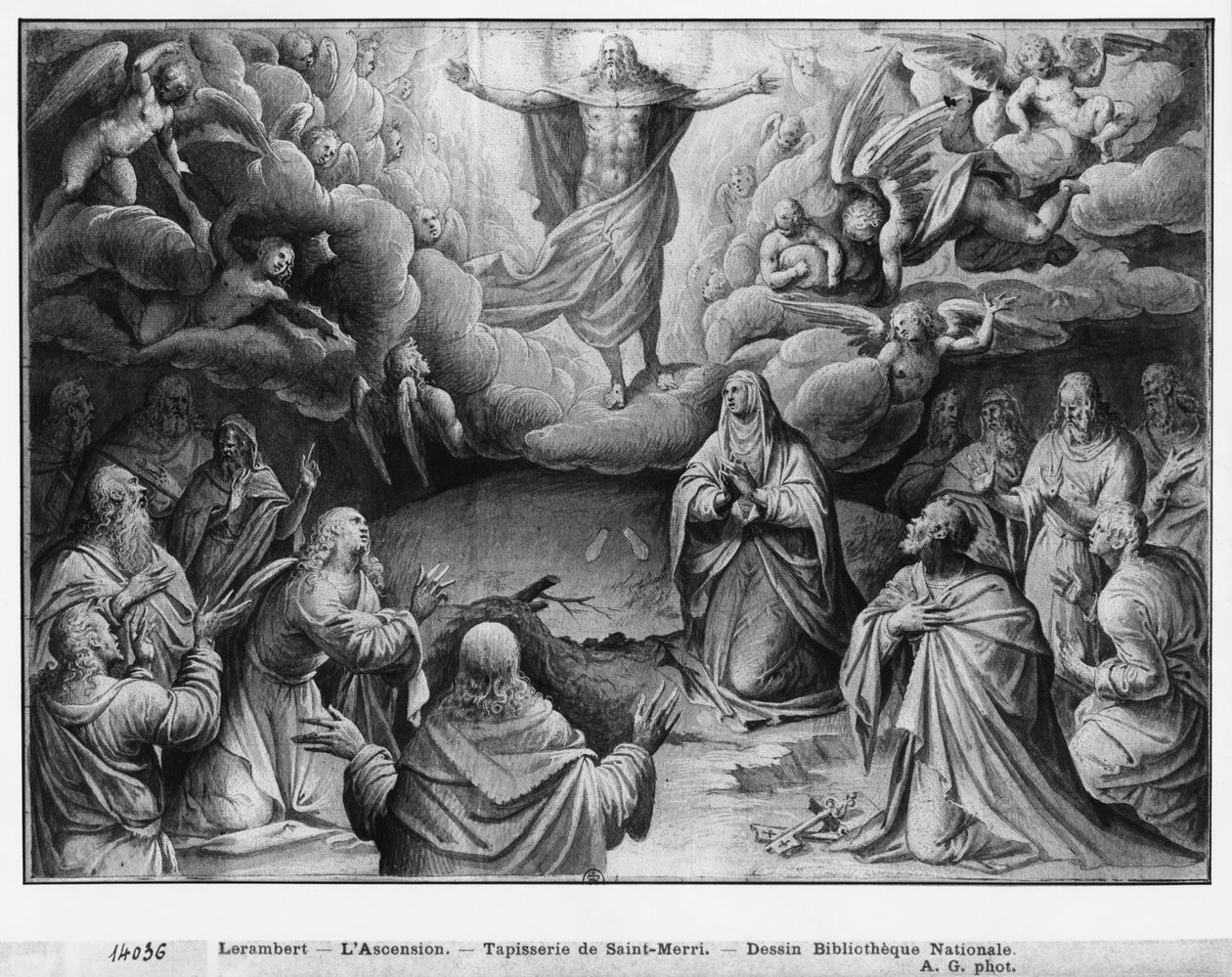 Vie du Christ, Ascension, étude préparatoire de la tapisserie pour l