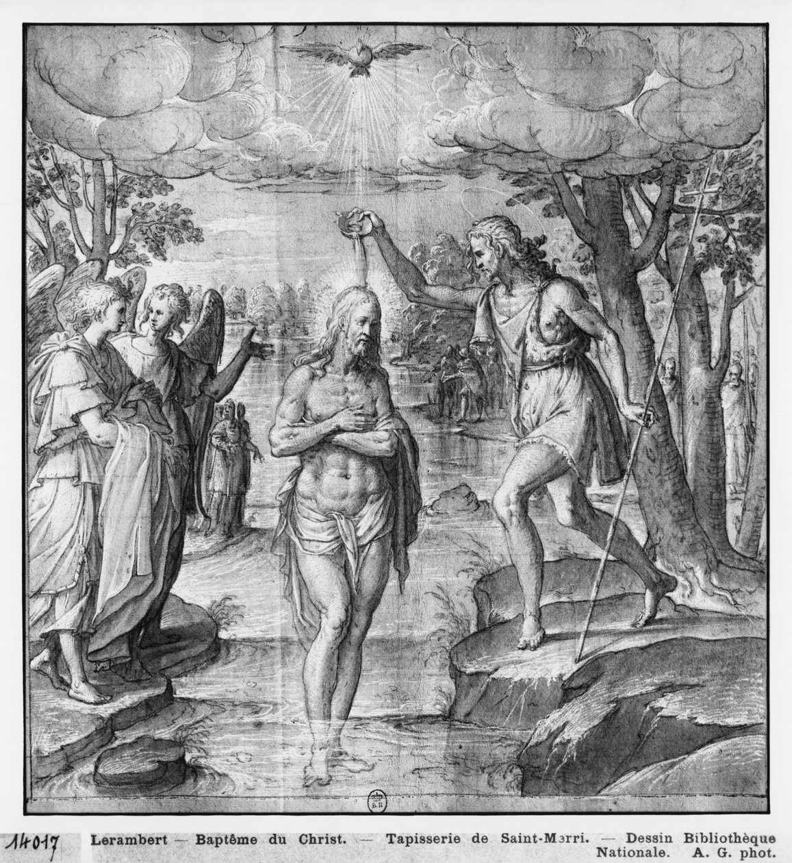Vie du Christ, Baptême du Christ, étude préparatoire de la tapisserie pour l