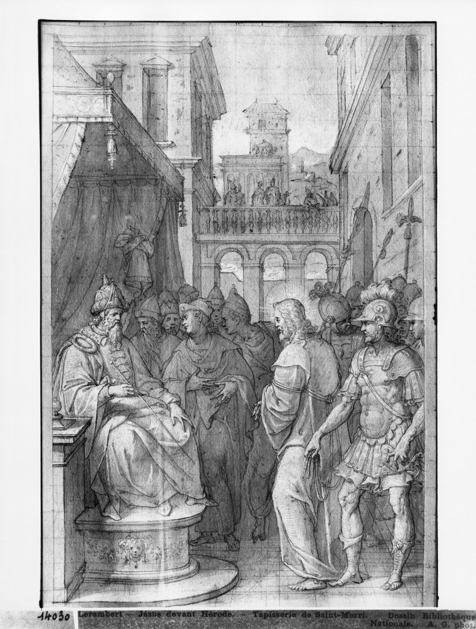 Vie du Christ, Christ devant Hérode, étude préparatoire de la tapisserie pour l