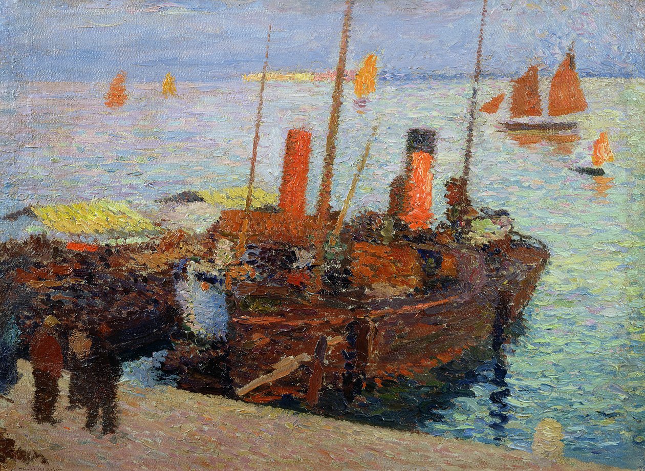 Bateaux dans la baie de Saint-Malo, vers 1910 - Henri Martin