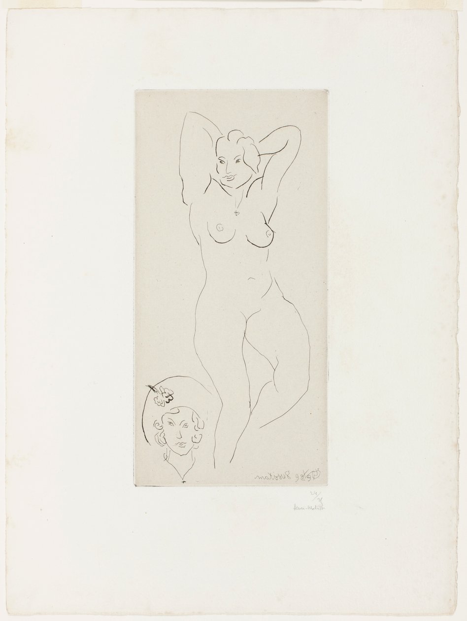 Nu féminin aux bras levés et tête de femme - Henri Matisse