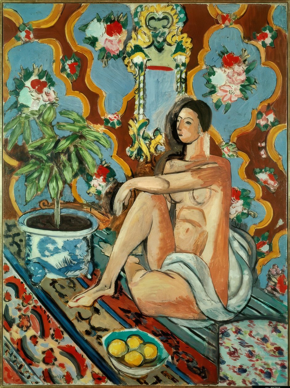 Figure décorative sur fond ornemental - Henri Matisse