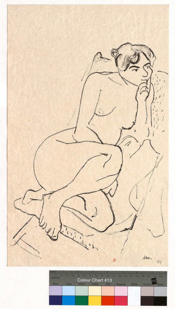 Figure pensive au fauteuil pliant - Henri Matisse