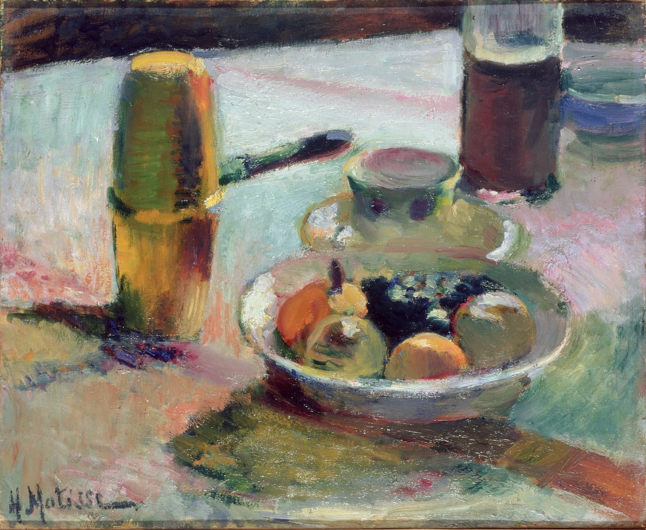 Fruit et cafetière, vers 1898 (huile sur toile) - Henri Matisse