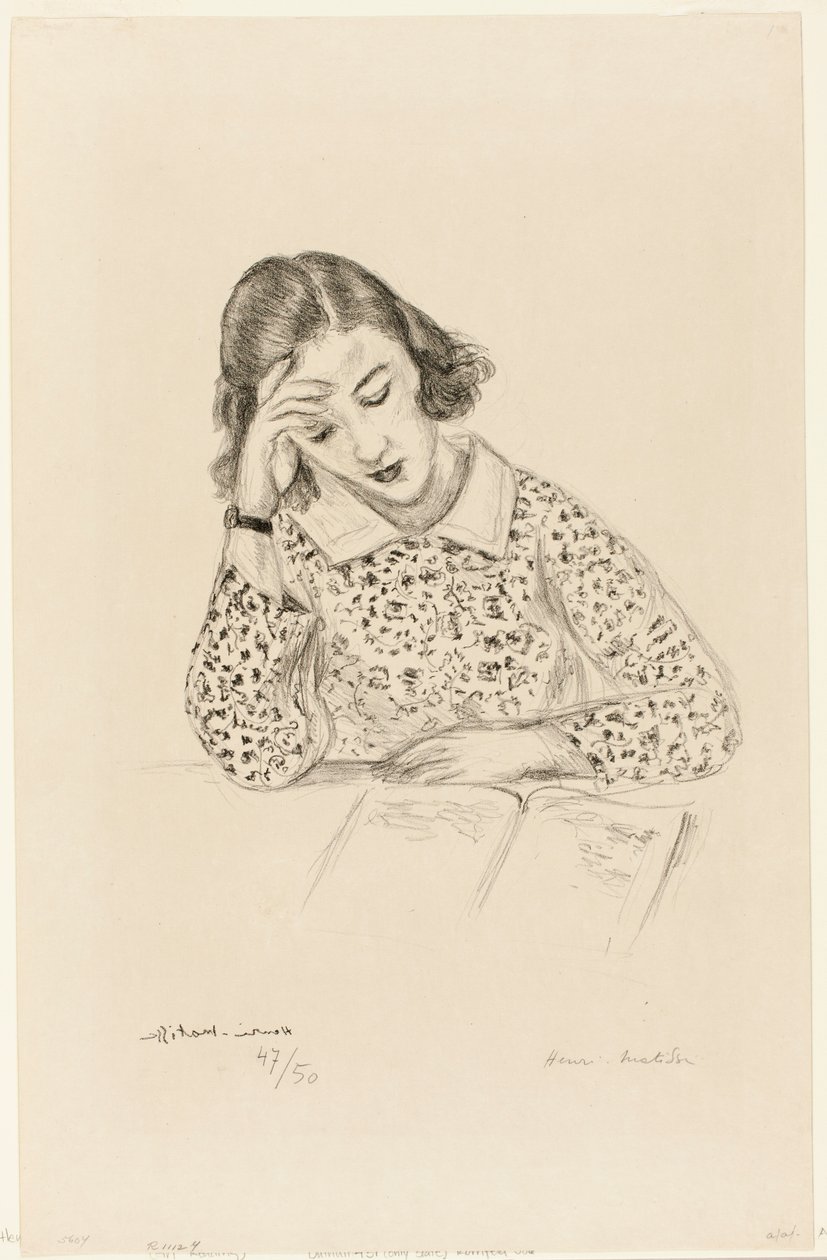 Une fille en train de lire - Henri Matisse